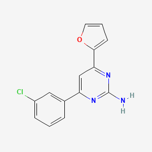 molecular formula C14H10ClN3O B6346986 4-(3-Chlorophenyl)-6-(furan-2-yl)pyrimidin-2-amine CAS No. 1354939-03-9
