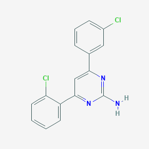 molecular formula C16H11Cl2N3 B6347000 4-(2-Chlorophenyl)-6-(3-chlorophenyl)pyrimidin-2-amine CAS No. 1354939-14-2