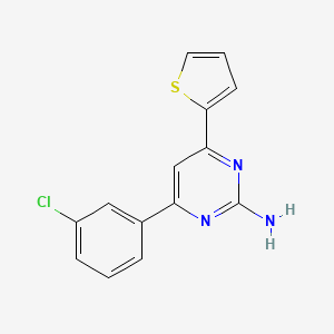 molecular formula C14H10ClN3S B6347010 4-(3-Chlorophenyl)-6-(thiophen-2-yl)pyrimidin-2-amine CAS No. 1354925-25-9