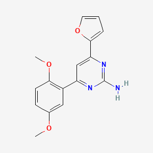 molecular formula C16H15N3O3 B6347078 4-(2,5-Dimethoxyphenyl)-6-(furan-2-yl)pyrimidin-2-amine CAS No. 1354925-48-6