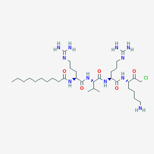 molecular formula C34H66ClN11O5 B6347086 Decanoyl-Arg-Val-Arg-Lys-chloromethylketone CAS No. 534615-50-4
