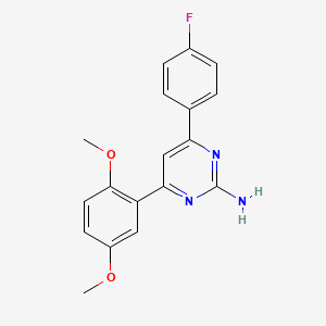 molecular formula C18H16FN3O2 B6347124 4-(2,5-Dimethoxyphenyl)-6-(4-fluorophenyl)pyrimidin-2-amine CAS No. 1354940-05-8