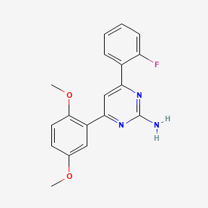 molecular formula C18H16FN3O2 B6347132 4-(2,5-Dimethoxyphenyl)-6-(2-fluorophenyl)pyrimidin-2-amine CAS No. 1354940-34-3