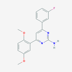 molecular formula C18H16FN3O2 B6347148 4-(2,5-Dimethoxyphenyl)-6-(3-fluorophenyl)pyrimidin-2-amine CAS No. 1354925-66-8