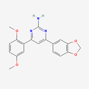molecular formula C19H17N3O4 B6347152 4-(2H-1,3-Benzodioxol-5-yl)-6-(2,5-dimethoxyphenyl)pyrimidin-2-amine CAS No. 1354940-37-6