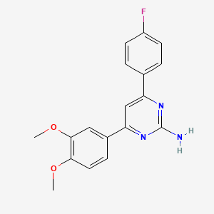 molecular formula C18H16FN3O2 B6347172 4-(3,4-Dimethoxyphenyl)-6-(4-fluorophenyl)pyrimidin-2-amine CAS No. 876751-53-0