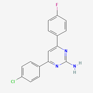 molecular formula C16H11ClFN3 B6347184 4-(4-Chlorophenyl)-6-(4-fluorophenyl)pyrimidin-2-amine CAS No. 332951-08-3