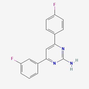 molecular formula C16H11F2N3 B6347190 4-(3-Fluorophenyl)-6-(4-fluorophenyl)pyrimidin-2-amine CAS No. 1354939-57-3
