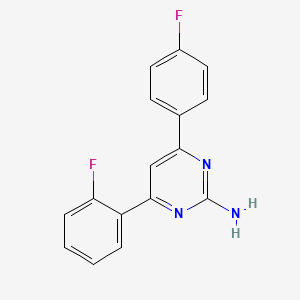 molecular formula C16H11F2N3 B6347213 4-(2-Fluorophenyl)-6-(4-fluorophenyl)pyrimidin-2-amine CAS No. 1354940-06-9