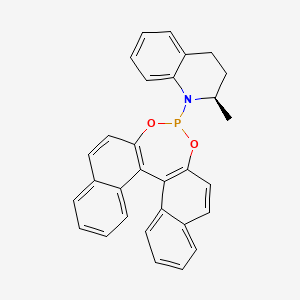 molecular formula C30H24NO2P B6347230 (2R)-1-(11bS)-(二萘[2,1-d:1',2'-f][1,3,2]二氧杂膦菲-4-基)-2-甲基-1,2,3,4-四氢喹啉，98% CAS No. 1186392-32-4
