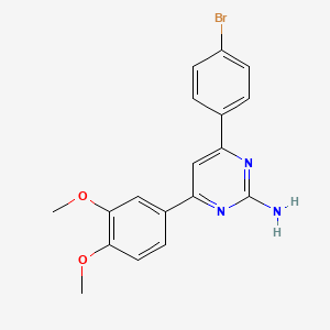 molecular formula C18H16BrN3O2 B6347238 4-(4-Bromophenyl)-6-(3,4-dimethoxyphenyl)pyrimidin-2-amine CAS No. 1354915-40-4