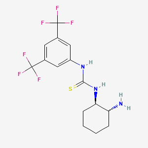 molecular formula C15H17F6N3S B6347252 N-[(1R,2R)-2-Aminocyclohexyl]-N'-[3,5-bis(trifluoromethyl)phenyl]thiourea, 98%, (99% ee) CAS No. 860994-58-7