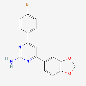 molecular formula C17H12BrN3O2 B6347291 4-(2H-1,3-Benzodioxol-5-yl)-6-(4-bromophenyl)pyrimidin-2-amine CAS No. 1354925-63-5