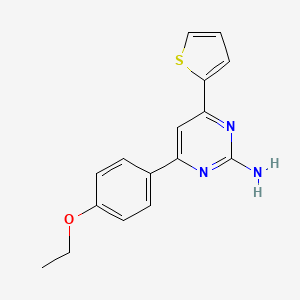 molecular formula C16H15N3OS B6347301 4-(4-Ethoxyphenyl)-6-(thiophen-2-yl)pyrimidin-2-amine CAS No. 1354915-56-2