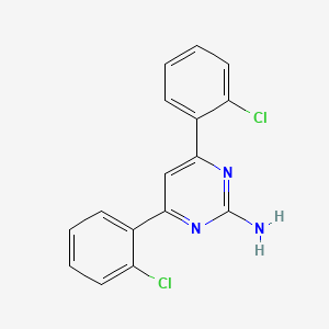 molecular formula C16H11Cl2N3 B6347367 4,6-Bis(2-chlorophenyl)pyrimidin-2-amine CAS No. 1354925-91-9