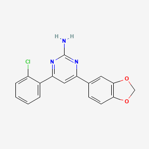 molecular formula C17H12ClN3O2 B6347382 4-(2H-1,3-Benzodioxol-5-yl)-6-(2-chlorophenyl)pyrimidin-2-amine CAS No. 1354916-19-0
