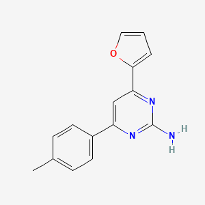 molecular formula C15H13N3O B6347445 4-(Furan-2-yl)-6-(4-methylphenyl)pyrimidin-2-amine CAS No. 1109280-77-4