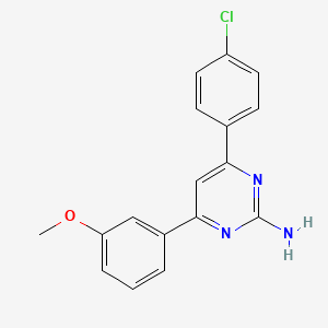 molecular formula C17H14ClN3O B6347464 4-(4-Chlorophenyl)-6-(3-methoxyphenyl)pyrimidin-2-amine CAS No. 215257-69-5