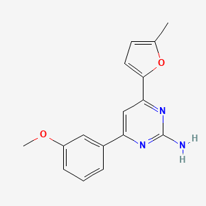 molecular formula C16H15N3O2 B6347499 4-(3-甲氧基苯基)-6-(5-甲基呋喃-2-基)嘧啶-2-胺 CAS No. 1354926-66-1