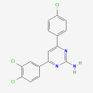 molecular formula C16H10Cl3N3 B6347526 4-(4-Chlorophenyl)-6-(3,4-dichlorophenyl)pyrimidin-2-amine CAS No. 1354916-00-9