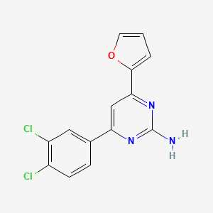 molecular formula C14H9Cl2N3O B6347531 4-(3,4-Dichlorophenyl)-6-(furan-2-yl)pyrimidin-2-amine CAS No. 1354918-42-5