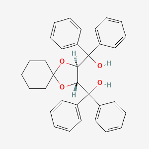 molecular formula C34H34O4 B6347536 (2R,3R)-1,4-二氧杂螺[4.5]癸烷-2,3-二基双(二苯甲醇)，min. 98% CAS No. 114026-76-5