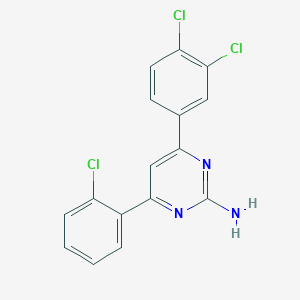 molecular formula C16H10Cl3N3 B6347577 4-(2-Chlorophenyl)-6-(3,4-dichlorophenyl)pyrimidin-2-amine CAS No. 1354938-83-2