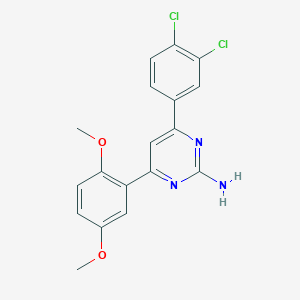 molecular formula C18H15Cl2N3O2 B6347583 4-(3,4-Dichlorophenyl)-6-(2,5-dimethoxyphenyl)pyrimidin-2-amine CAS No. 1354926-78-5