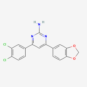 molecular formula C17H11Cl2N3O2 B6347585 4-(2H-1,3-Benzodioxol-5-yl)-6-(3,4-dichlorophenyl)pyrimidin-2-amine CAS No. 1354922-77-2