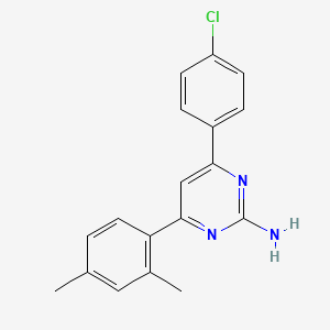 molecular formula C18H16ClN3 B6347614 4-(4-Chlorophenyl)-6-(2,4-dimethylphenyl)pyrimidin-2-amine CAS No. 1354932-99-2