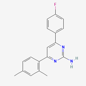 molecular formula C18H16FN3 B6347648 4-(2,4-Dimethylphenyl)-6-(4-fluorophenyl)pyrimidin-2-amine CAS No. 1354926-79-6