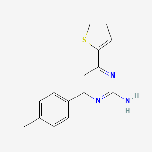 molecular formula C16H15N3S B6347653 4-(2,4-Dimethylphenyl)-6-(thiophen-2-yl)pyrimidin-2-amine CAS No. 1354920-45-8