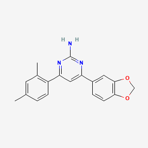molecular formula C19H17N3O2 B6347659 4-(2H-1,3-Benzodioxol-5-yl)-6-(2,4-dimethylphenyl)pyrimidin-2-amine CAS No. 1354918-53-8