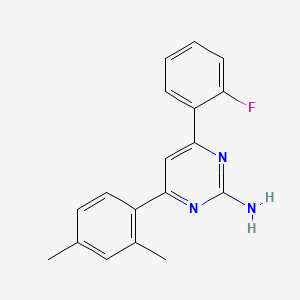 molecular formula C18H16FN3 B6347667 4-(2,4-Dimethylphenyl)-6-(2-fluorophenyl)pyrimidin-2-amine CAS No. 1354938-91-2