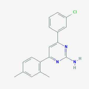 molecular formula C18H16ClN3 B6347673 4-(3-Chlorophenyl)-6-(2,4-dimethylphenyl)pyrimidin-2-amine CAS No. 1354926-32-1