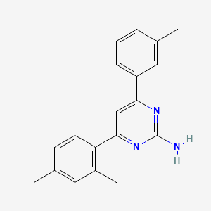 molecular formula C19H19N3 B6347683 4-(2,4-Dimethylphenyl)-6-(3-methylphenyl)pyrimidin-2-amine CAS No. 1354926-83-2