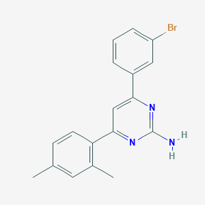 molecular formula C18H16BrN3 B6347694 4-(3-Bromophenyl)-6-(2,4-dimethylphenyl)pyrimidin-2-amine CAS No. 1354927-26-6