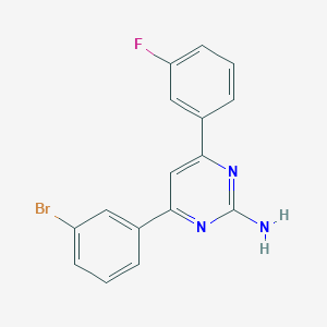 molecular formula C16H11BrFN3 B6347745 4-(3-Bromophenyl)-6-(3-fluorophenyl)pyrimidin-2-amine CAS No. 1354915-08-4