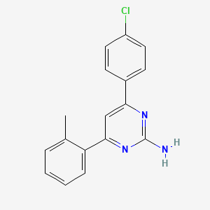molecular formula C17H14ClN3 B6347750 4-(4-Chlorophenyl)-6-(2-methylphenyl)pyrimidin-2-amine CAS No. 1354923-42-4