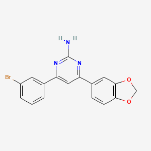 molecular formula C17H12BrN3O2 B6347751 4-(2H-1,3-Benzodioxol-5-yl)-6-(3-bromophenyl)pyrimidin-2-amine CAS No. 1354927-36-8