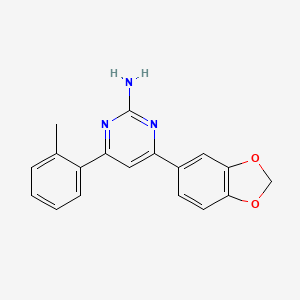 molecular formula C18H15N3O2 B6347785 4-(2H-1,3-Benzodioxol-5-yl)-6-(2-methylphenyl)pyrimidin-2-amine CAS No. 1354929-01-3