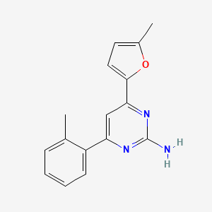 molecular formula C16H15N3O B6347798 4-(5-Methylfuran-2-yl)-6-(2-methylphenyl)pyrimidin-2-amine CAS No. 1354916-15-6
