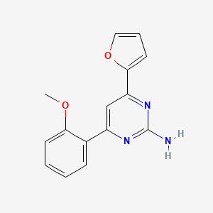 molecular formula C15H13N3O2 B6347829 4-(Furan-2-yl)-6-(2-methoxyphenyl)pyrimidin-2-amine CAS No. 1354929-99-9