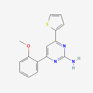 molecular formula C15H13N3OS B6347836 4-(2-Methoxyphenyl)-6-(thiophen-2-yl)pyrimidin-2-amine CAS No. 1354930-08-7