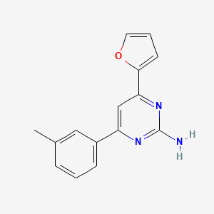 molecular formula C15H13N3O B6347913 4-(Furan-2-yl)-6-(3-methylphenyl)pyrimidin-2-amine CAS No. 1354939-54-0