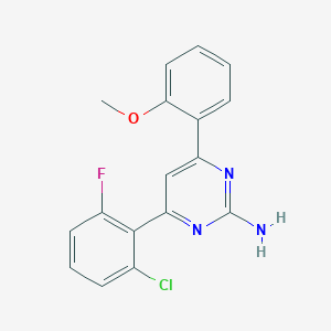 molecular formula C17H13ClFN3O B6347925 4-(2-Chloro-6-fluorophenyl)-6-(2-methoxyphenyl)pyrimidin-2-amine CAS No. 1354930-09-8
