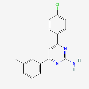 molecular formula C17H14ClN3 B6347933 4-(4-Chlorophenyl)-6-(3-methylphenyl)pyrimidin-2-amine CAS No. 1195977-39-9