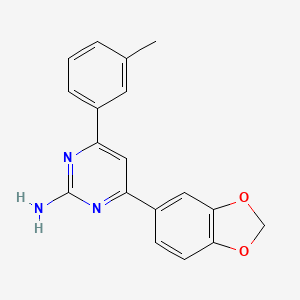 molecular formula C18H15N3O2 B6347955 4-(2H-1,3-Benzodioxol-5-yl)-6-(3-methylphenyl)pyrimidin-2-amine CAS No. 1354933-55-3