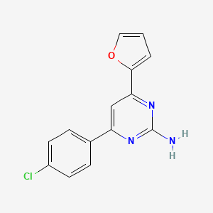 molecular formula C14H10ClN3O B6347958 4-(4-Chlorophenyl)-6-(furan-2-yl)pyrimidin-2-amine CAS No. 880485-40-5