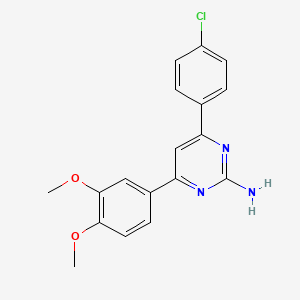 molecular formula C18H16ClN3O2 B6347965 4-(4-Chlorophenyl)-6-(3,4-dimethoxyphenyl)pyrimidin-2-amine CAS No. 1229405-43-9